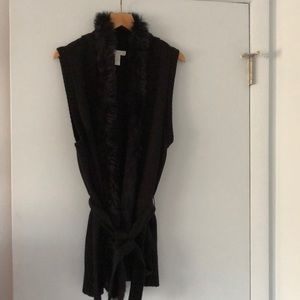 Charter Club Black Sweater Vest Cardigan Wrap